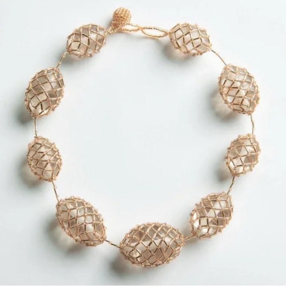 ZARA Chunky Gold Tone Resin Necklace for Parts Only - Picture 4 of 4